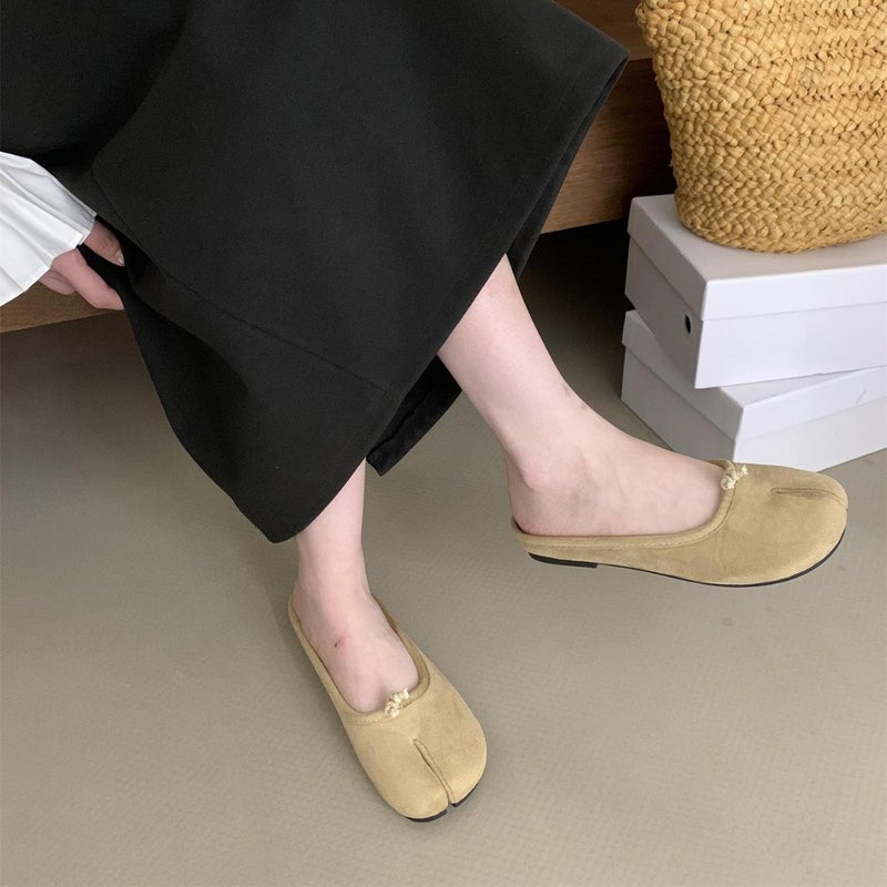 Gentle Late Night Style Pig'S Trotter Shoes Women'S 2024 Suede Korean Style Soft Bottom Shallow Mouth Half Shoes - Image 5